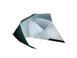 Sombrilla Playa 2 En 1 Cortavientos Parasol Φ210xh222 Cm Verde Oscuro