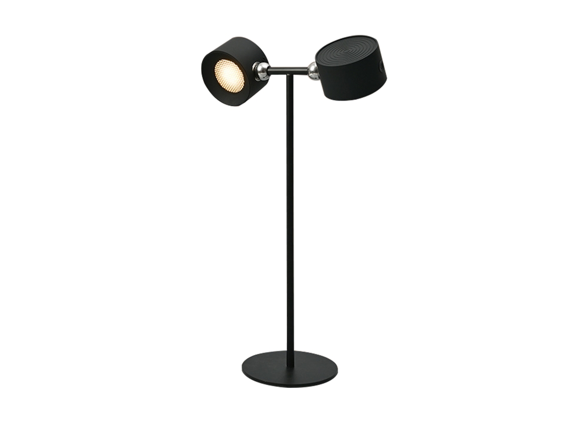 Lámpara De Mesa Con Dos Cabezales Recargables, Rotación De 360°, Fijación Magnética, 3 Niveles De Brillo, Batería De 2000 Mah.