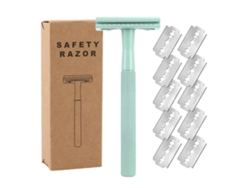 Maquinilla de afeitar de seguridad premium con 10 hojas, manual de metal, para uso doméstico y de viaje, para hombres y mujeres, mango largo antideslizante, Hengjian
