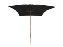 Maison Exclusive - Sombrilla De Jardín Con Palo De Madera Negro 200x300 Cm