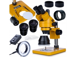Microscopio trinocular con zoom de 7-45x – 56D e iluminación LED | Inspección y soldadura | Salida de cámara
