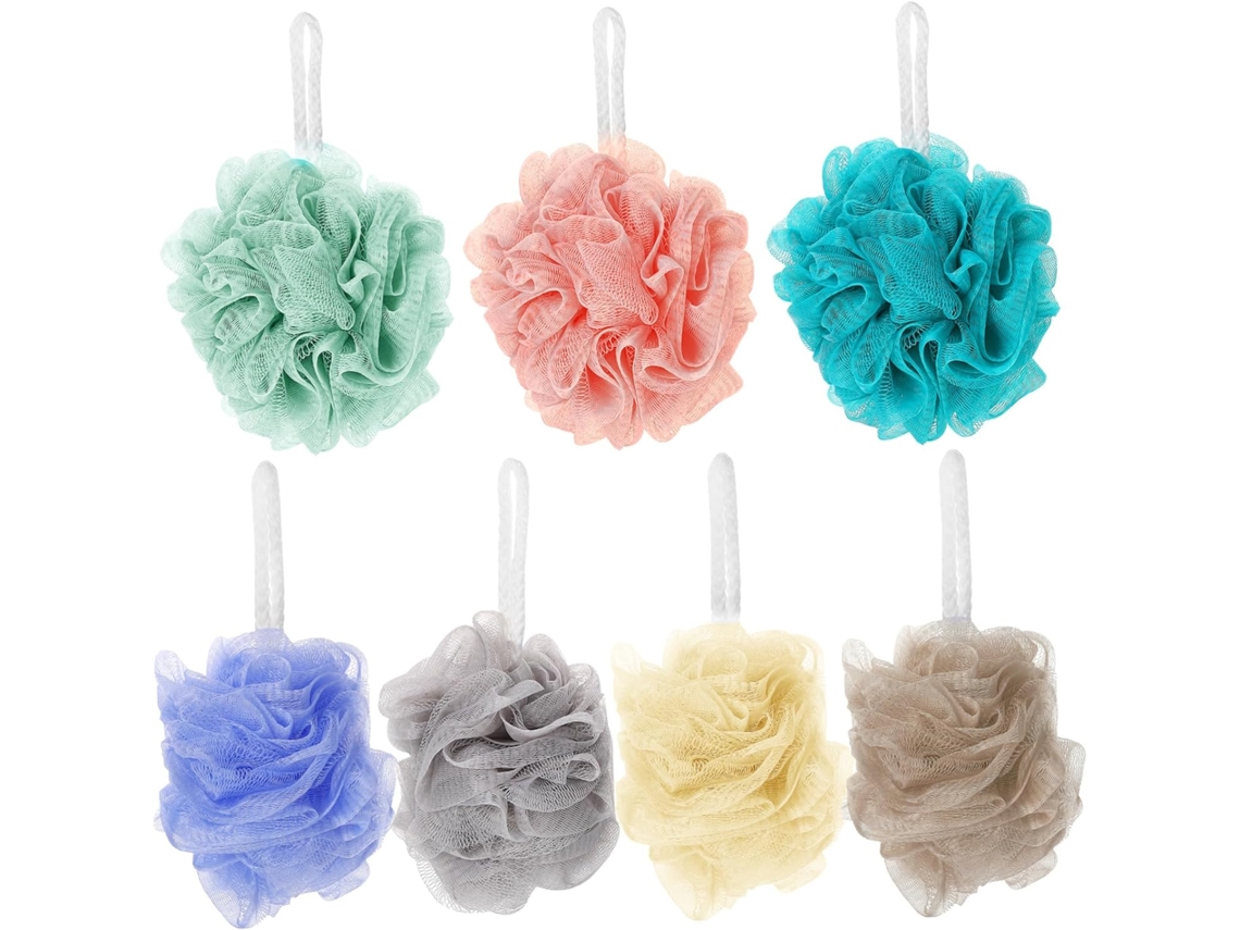 7 Pièces Lot De Boules Exfoliantes Pour Baño Éponge Maille Moussante Nytoyage Du Corps Accessoires