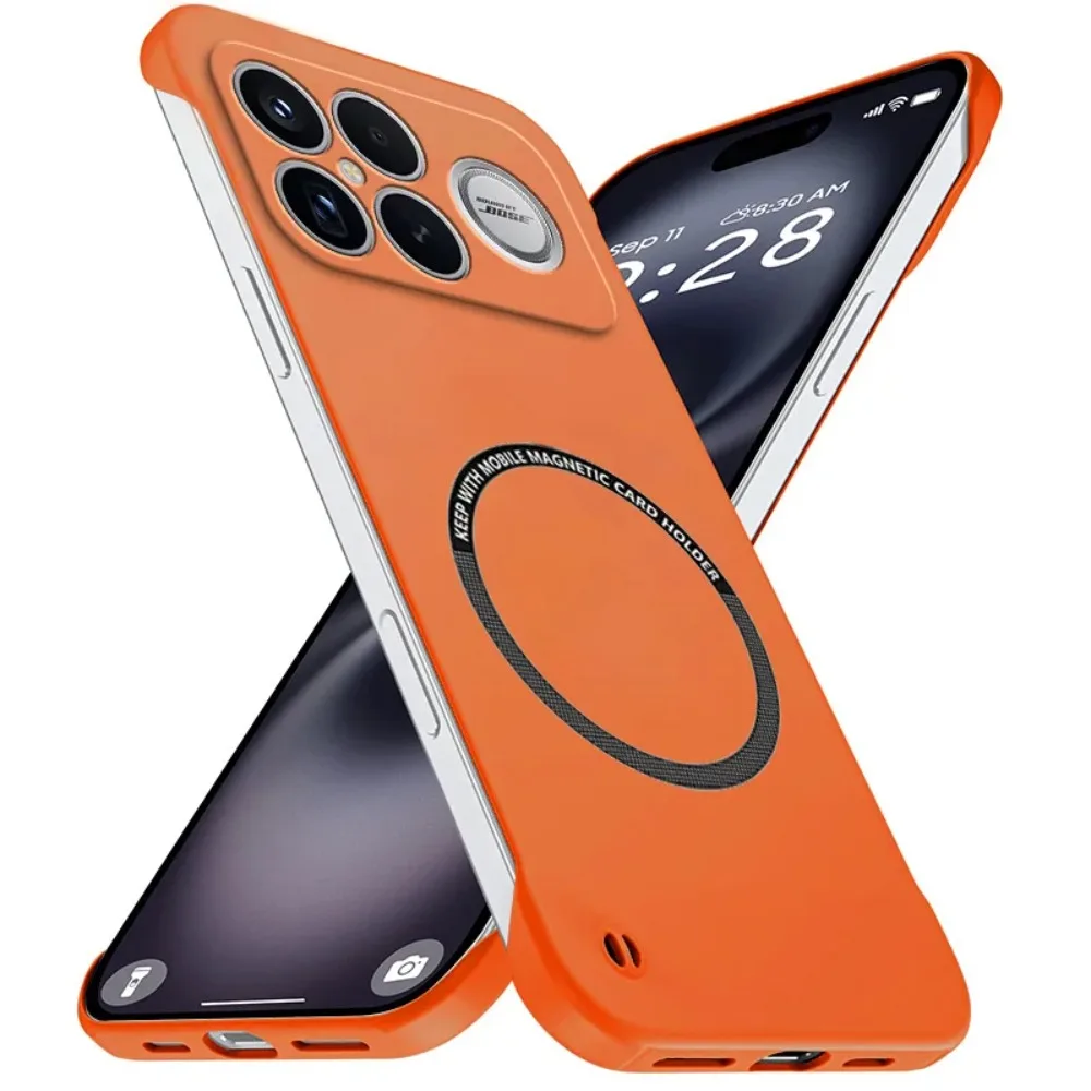 (naranja, Poco F7 Ultra) Funda Magnética Ultrafina Sin Biseles Para Teléfono Xiaomi, Resistente A Caídas, Con Carga Inalámbrica.