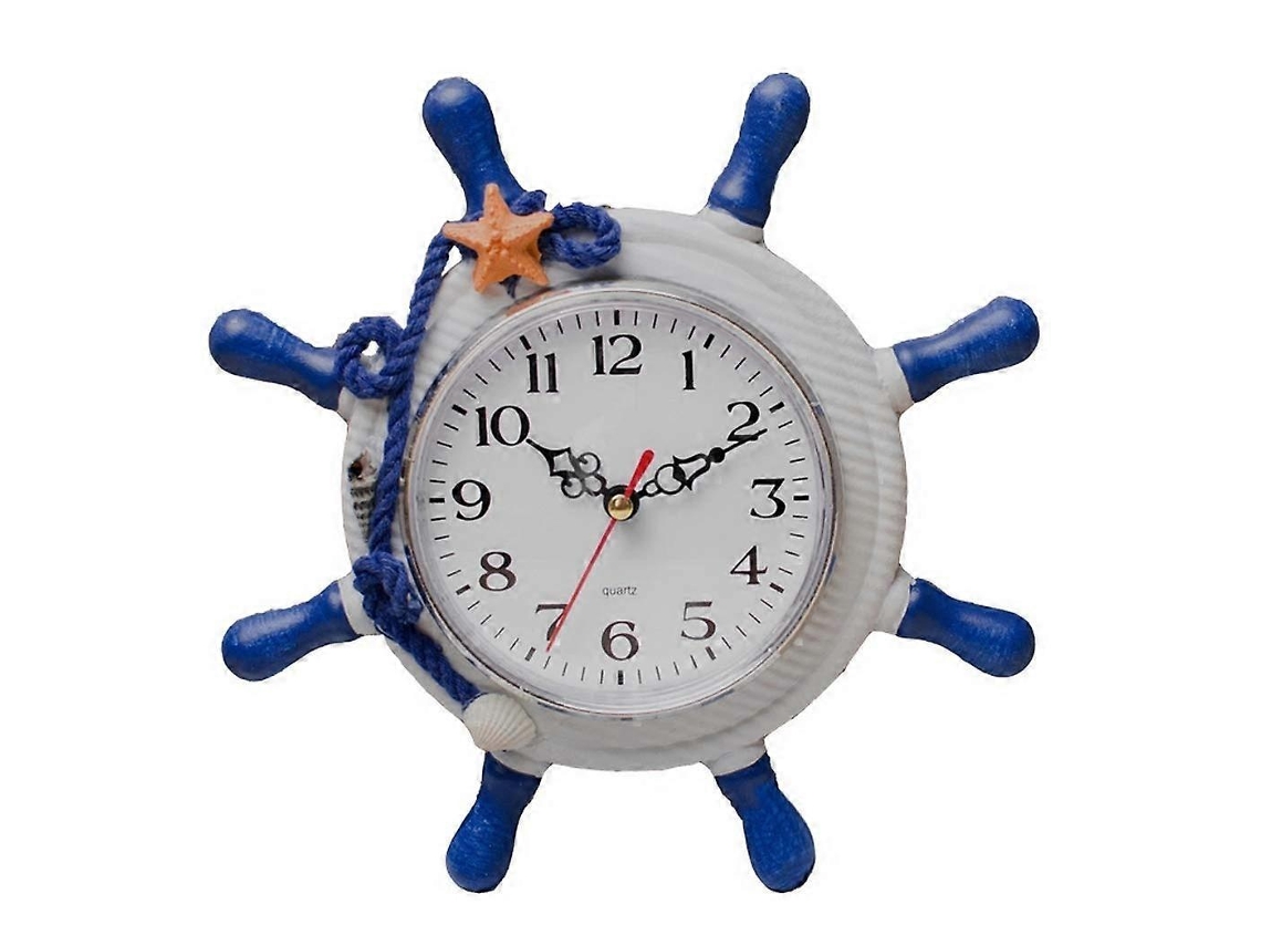 Reloj de pared blanco silencioso, estilo mediterráneo, para sala de estar.