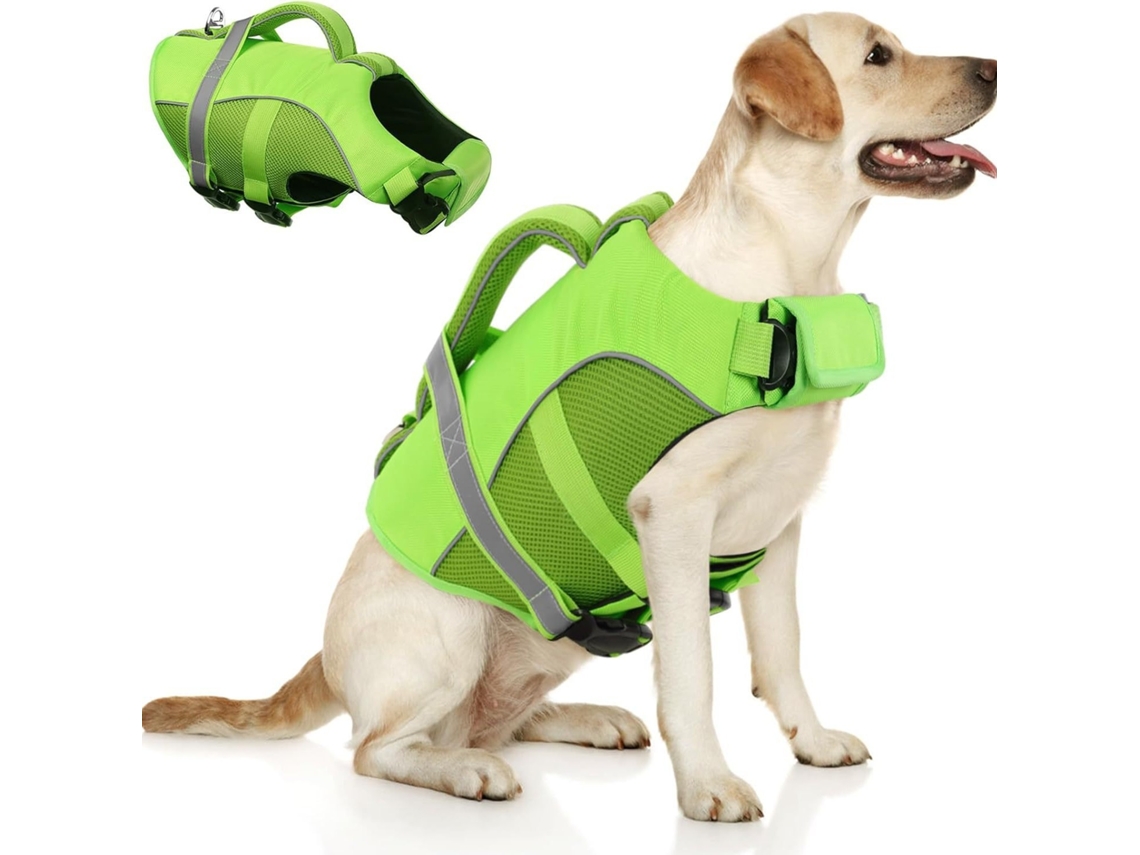 Chaleco salvavidas náutico para perros, talla XL, corte ancho, para deportes acuáticos.