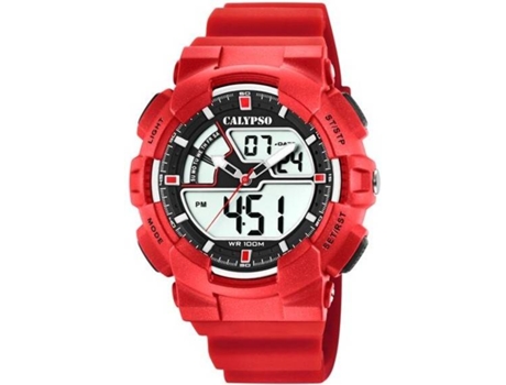 Reloj Digital CALYPSO Hombre (Goma - Rojo)
