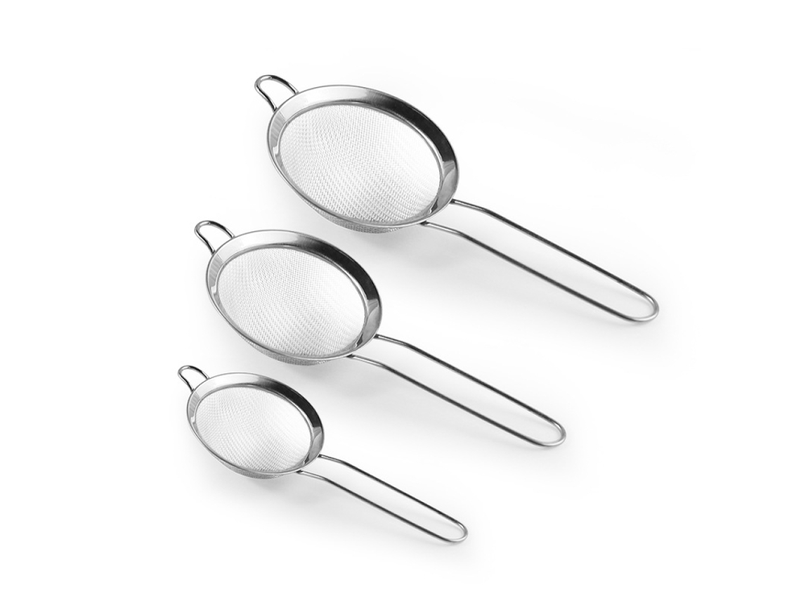 Colador de malla fina para uso en la cocina, colador de drenaje de malla fina de acero inoxidable para filtrar líquidos e ingredientes secos, ideal