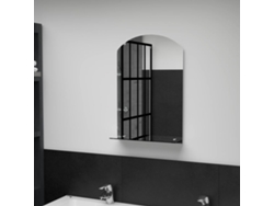 Espejo de Pared con Estante Vidrio Templado 40X60 cm Decoración