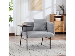 Sillón Moderno Con Tapizado De Tela, 2 Compartimentos Y Mesa Auxiliar.