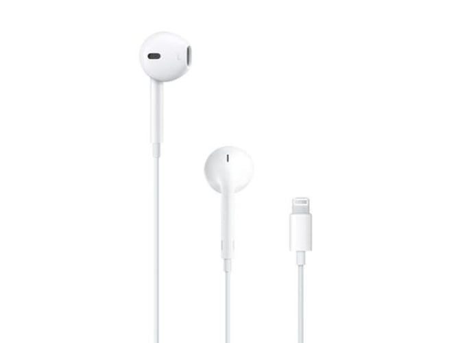 Auriculares con Cable APPLE EarPods Lightning (In Ear - Micrófono - Blanco)