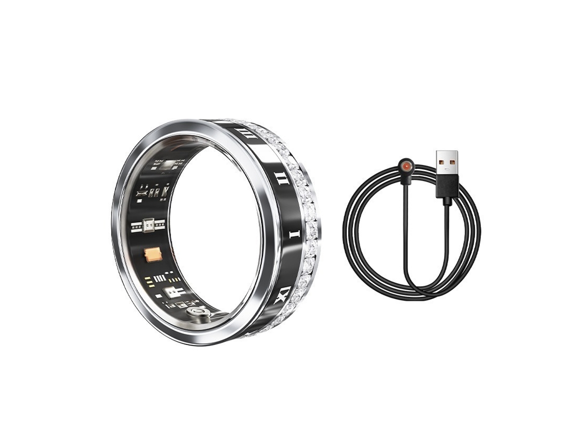 Anillo Inteligente V2 Con Monitor De Pasos, Frecuencia Cardíaca Y Salud, Compatible Con Iphone Y Android (Plateado, 10#) CHRUI