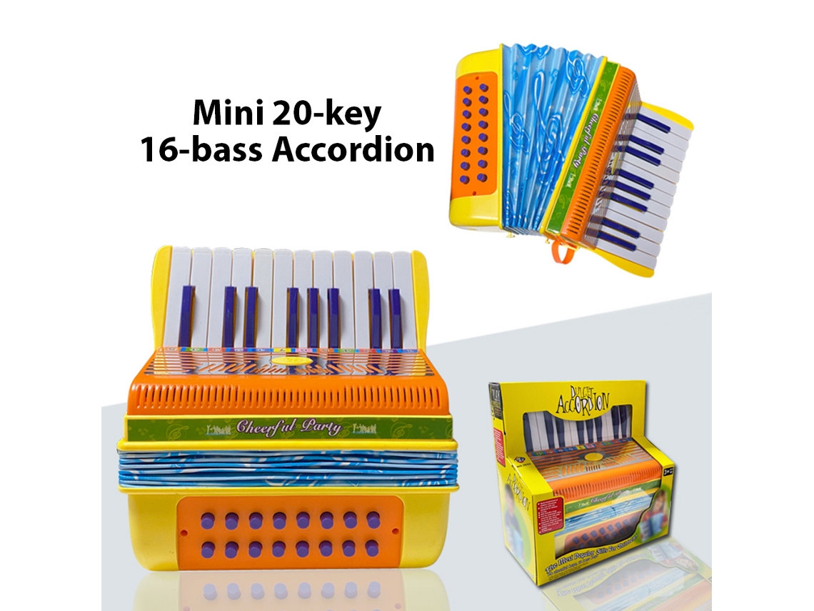 Acordeón de 20 teclas y 16 bajos, ligero, de ABS, ideal para principiantes.