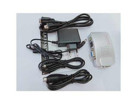 VGA a RCA Switch Box PC a TV AV Monitor Composite S Video Converter Adapter UK plug