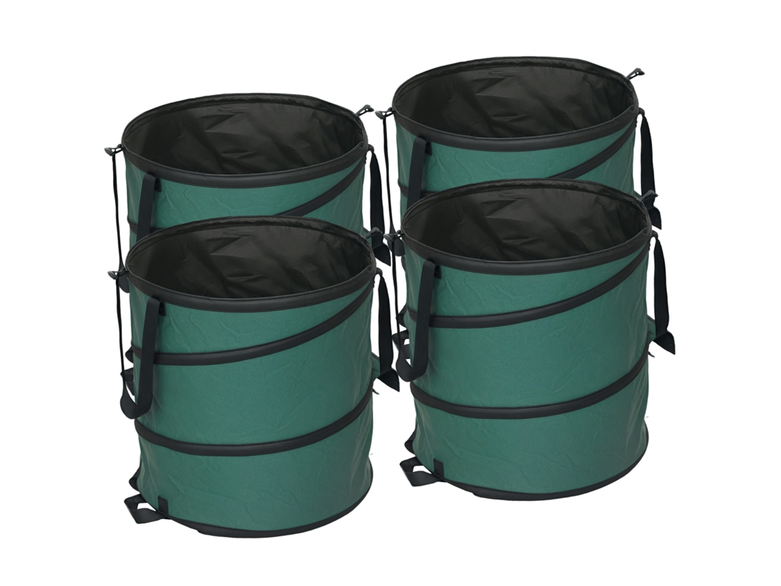 4 Bolsas Impermeables De Jardín De 86 Litros Para Residuos, Con Cremallera Y Asas.
