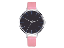 Reloj De Pulsera Informal Para Mujer Con Correa De Pu, Esfera Redonda, Cuarzo Rosa.
