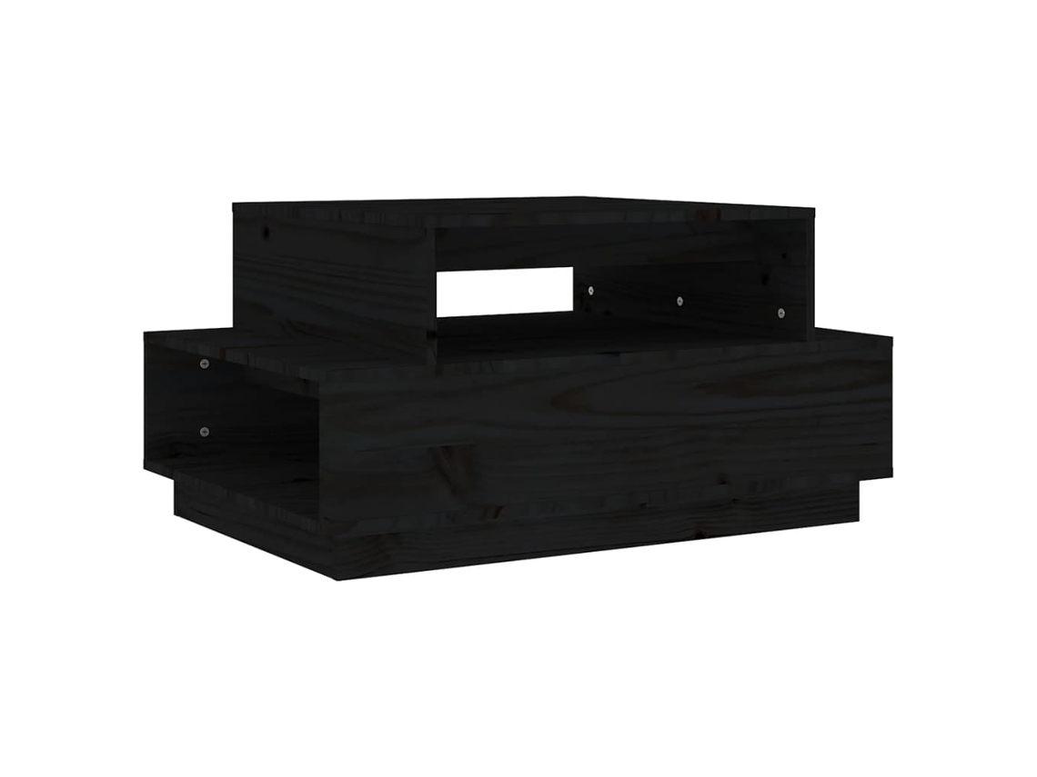 Mesa de centro MAISON EXCLUSIVE negra de madera maciza de pino (80 x 55 x 40,5 cm)