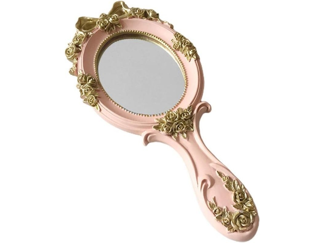 Espejo De Mano Vintage De Princesa Con Estampado De Rosas - Regalo De Cumpleaños Para Niños