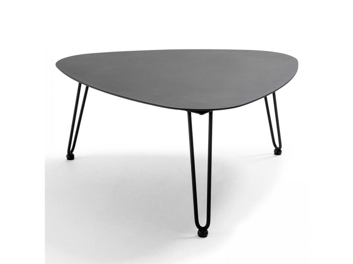 Mesa de centro triangular para jardín (76 x 74 x 37 cm)