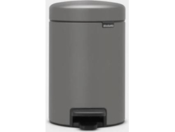 Cubos de Basura BRABANTIA Mineral (Gris - 3L - 23.5x16.8x27.5 cm - Inox)