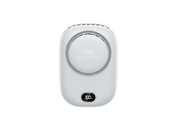 Ventilador portátil recargable Digitallab, con pantalla de potencia, para llevar colgado del cuello o la cintura (gris)