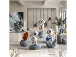 Pequeños adornos de astronauta hechos de resina, decoración religiosa para el hogar, ecológicos.