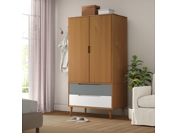 Armario MOLDE madera maciza de pino marrón 90x55x175 cm