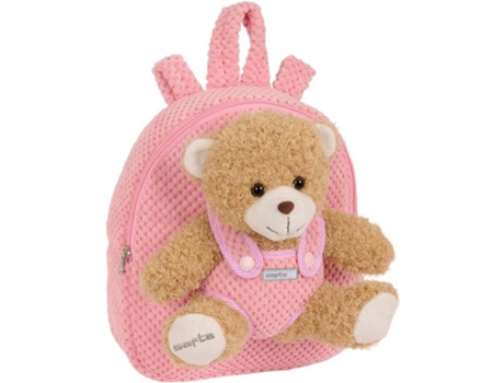 Mochila Infantil Osito SAFTA Pastel Rosa