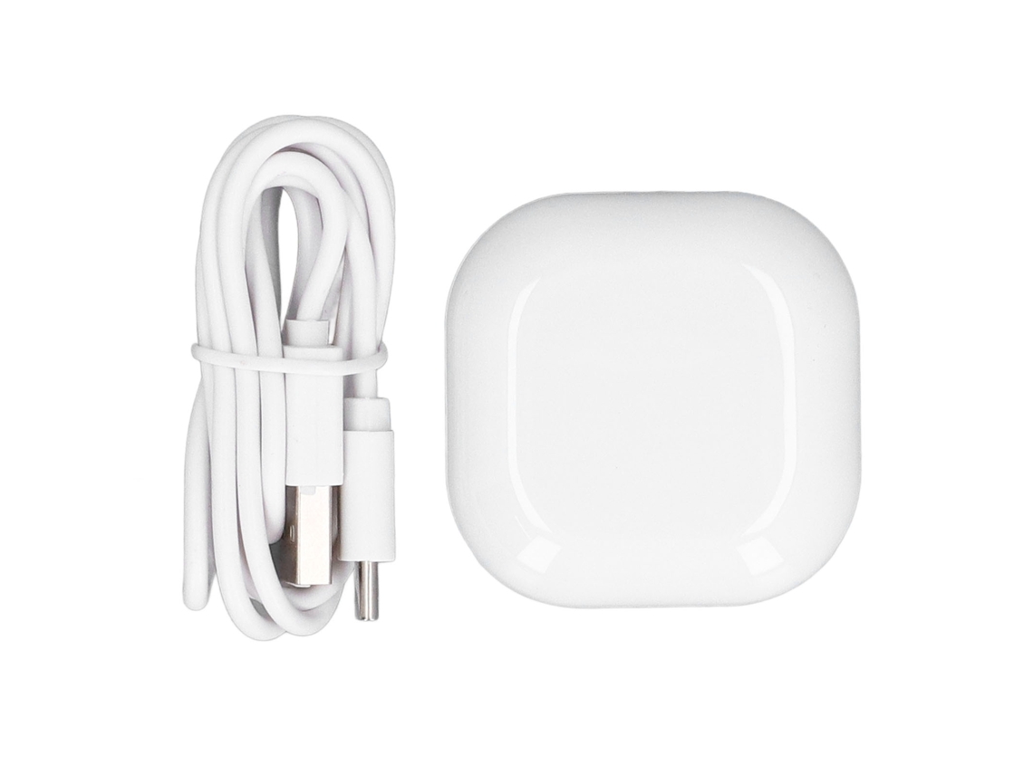 Estuche De Carga Para Galaxy Buds Fe Sm R400 Con Luz Led, 600 Mah, Usb, Bluetooth, Blanco