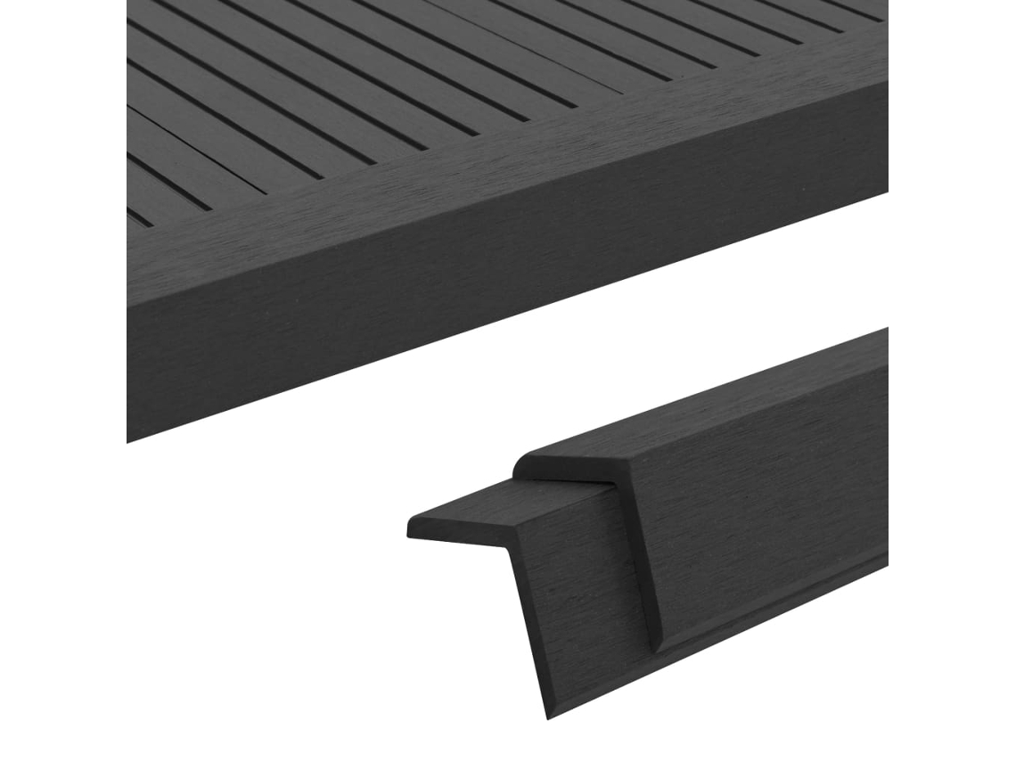 Molduras Angulares 5 Uds Wpc Negro 170 Cm