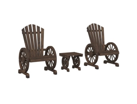 Conjunto 3 de muebles de jardín VIDAXL madera maciza de abeto
