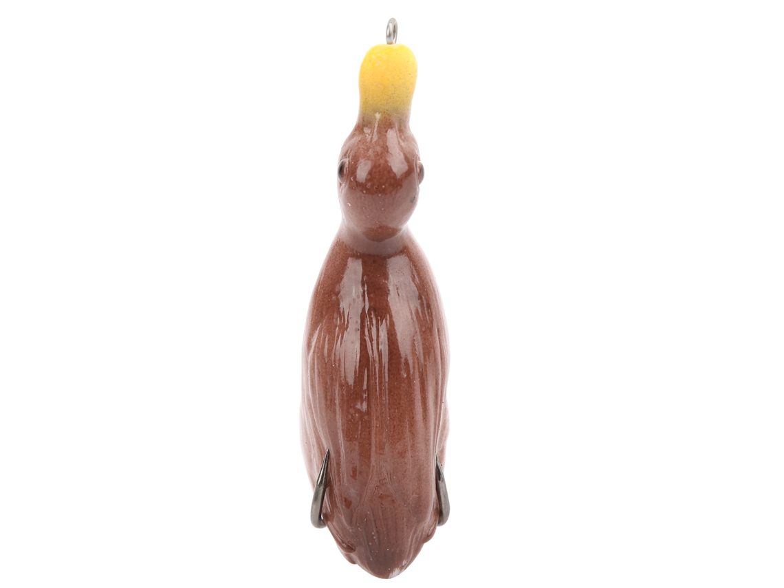Señuelo de silicona para pato artificial con anzuelo, color marrón.