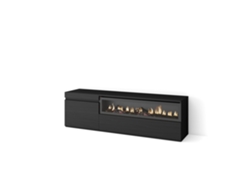 Mueble TV Televisión 150x45x35cm Para TV hasta 65 Chimenea eléctrica Negro