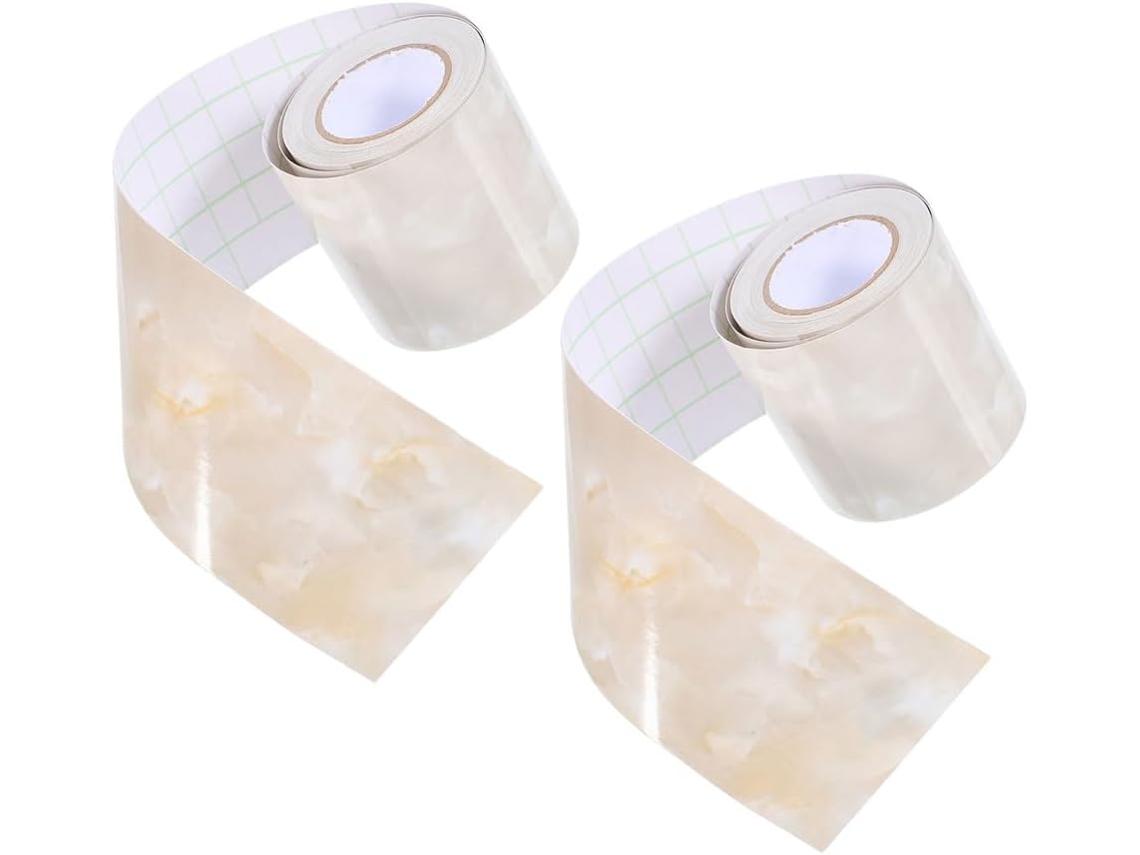 2 Rollos Papel Adhesivo Tipo Mármol Rodapiés Pvc