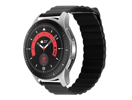 Correa de reloj inteligente para Garmin Forerunner 255S / Venu 2S de cuero de 18 mm con bucle magnético universal (negro)