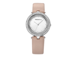 Reloj De Cuarzo Informal Para Mujer Con Diamantes De Imitación Y Correa De Pu Rosa Y Blanca.
