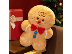Muñeca De Pan De Jengibre Suave, Almohada De Felpa Para Dormitorio, Sala De Estar CHRUI Muñeca De Pan De Jengibre Con Lazo Rojo 45 Cm