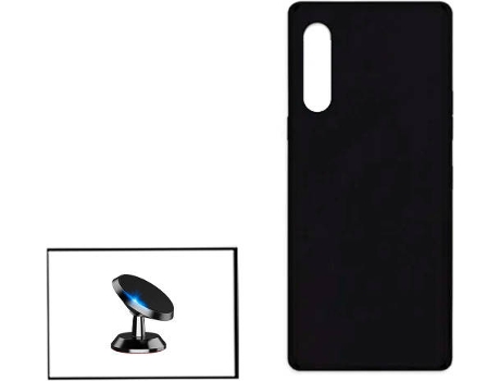Kit Soporte Magnético de Coche y Funda Silicona Liquida LG Velvet 5G PHONECARE Negro
