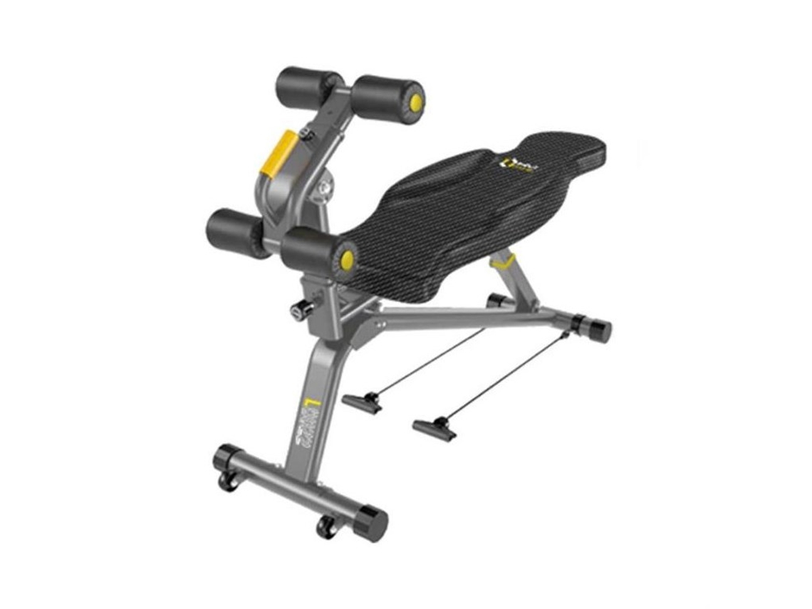 Banco de pesas ajustable Fitness L8022 con respaldo ajustable y asiento ajustable, color negro y gris Hms