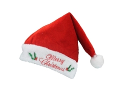 Gorro De Papá Noel De Peluche Con Ala Blanca Para Fiestas Y Actividades Infantiles, Para Niño/niña.