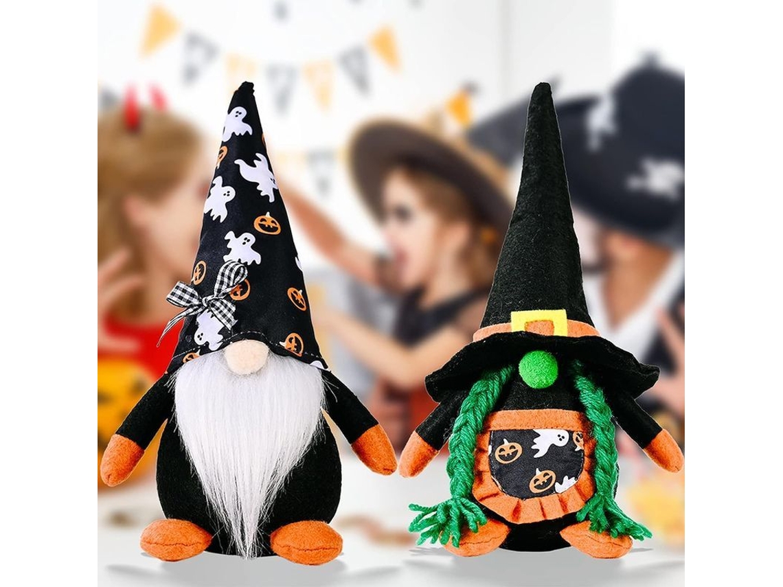 2026-30854-2 Pack Enanos De Halloween De Peluche Decorativos Elfos Enano Para Decoración Hogar