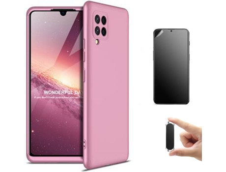 Kit Carcasa, Protector Y Soporte Samsung A42 5G Ultimatte Slim Armor 360º Rosa