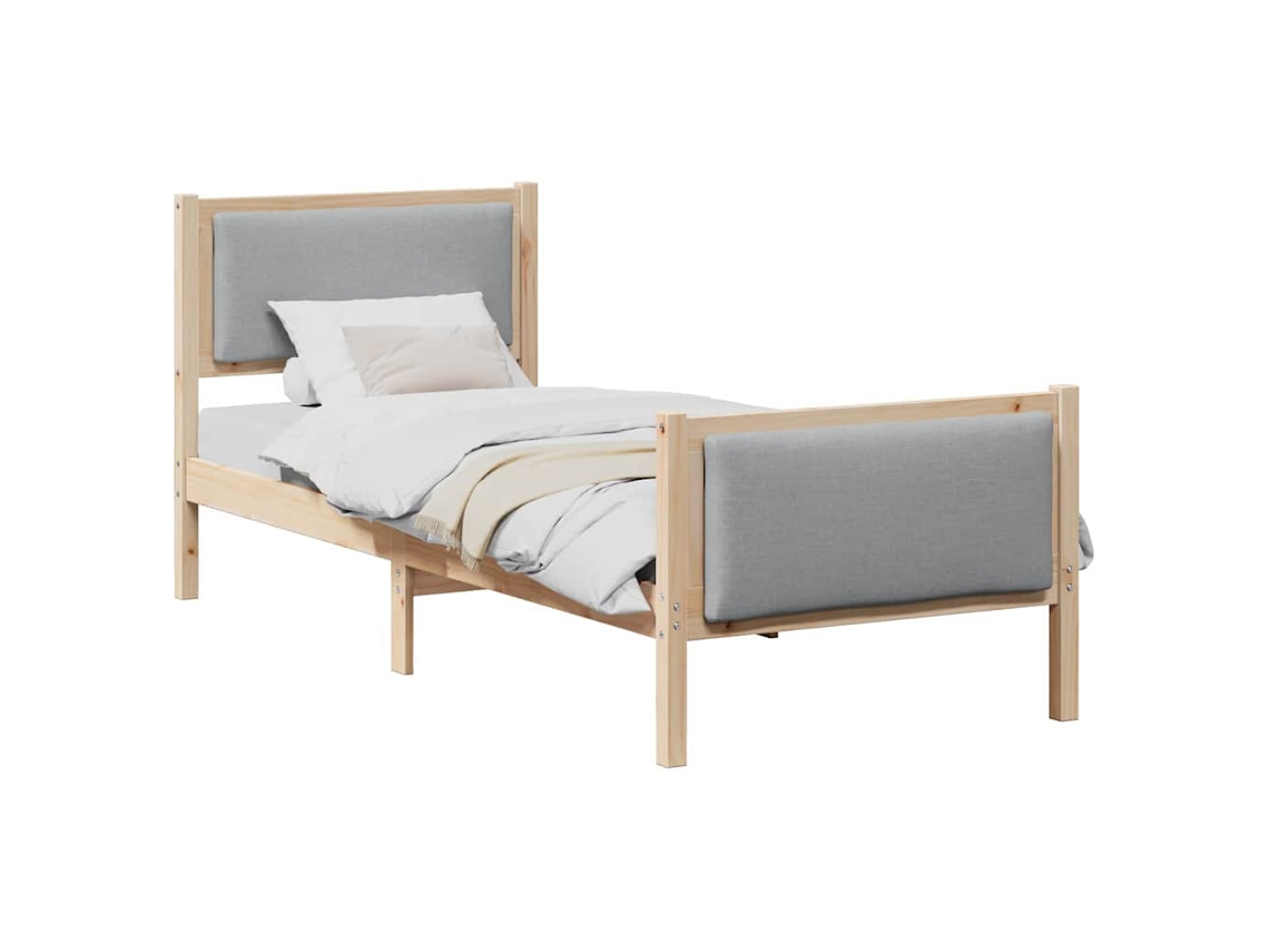Maison Exclusive - Estructura De Cama Con Cabecera Gris Claro 80 X 200 Cm Tela