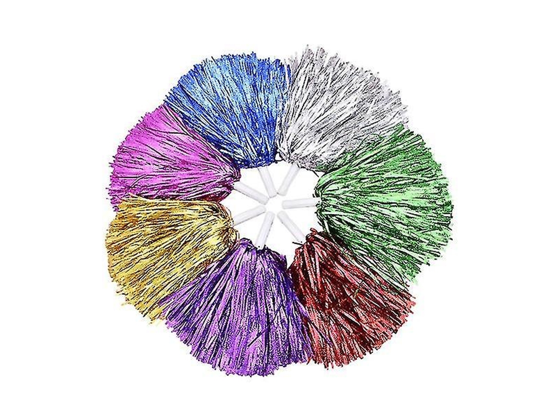 Omni-6pcs Pompones De Plastico Para Porristas Accesorios De Disfraz Baile Fiesta Deportes Eventos Celebraciones