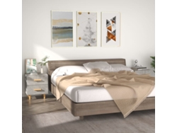 Mesitas de Noche LOVELY HOME Mesinha 2 Pcs 40X35X47,5 Cm Cinzento Cimento