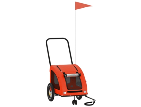 Remolque De Bicicleta Para Mascotas VIDAXL Naranja Hierro (125x52x53 cm)