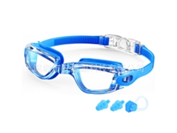 Óculos De Natação Hd Antiembaçantes Para Adultos Com Clipe Nasal E Tampões Para Os Ouvidos  (azul)