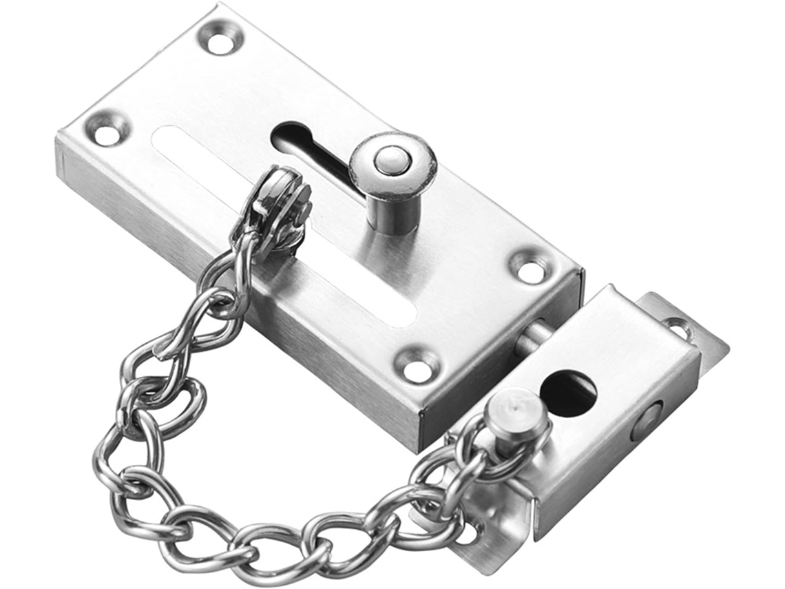 Pestillo De Puerta Deslizante Acero Inoxidable Amazwi Con Cadena Cerradura Antirrobo 1 Pieza