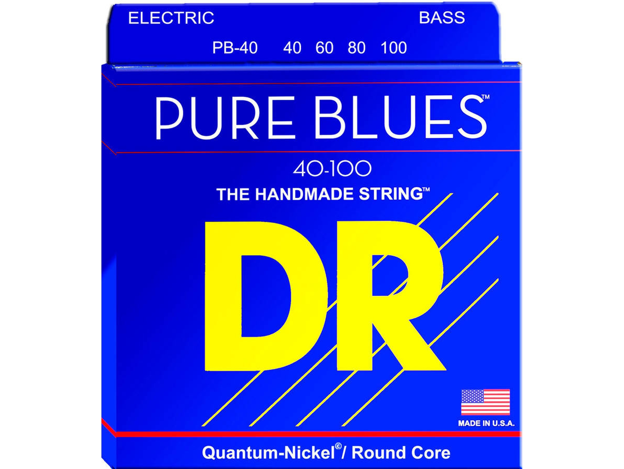 Juego de Cuerdas Bajo Eléctrico DR PB-40 Pure Blues (.040 - .060 - .080 - .0100 - Níquel)
