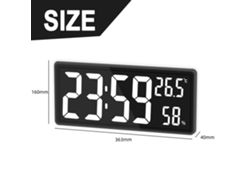 Reloj de pared digital, temperatura, humedad, LED grande, dormitorio, oficina NEVEANCE