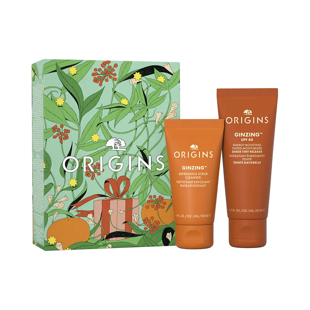 Crema hidratante energizante Ginzing con color y FPS 40, paquete de 2 unidades ORIGINS